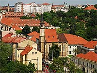 Kostel Zvstovni Panny Marie - Praha 2 (kostel) - Pohled z Vyehradu