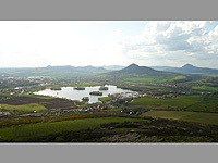 P횝ansk  jezero (jezero, prodn koupalit) - Pohled z Radoblu