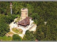 Kle u eskho Krumlova (rozhledna) - Leteck pohled