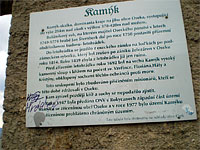 Kamk (zcenina letohrdku) - Informan cedule