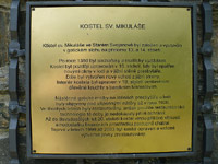 Kostel svatho Mikule - Star Svojanov (kostel) - deska s npisem