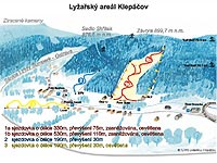 Lyask stedisko Klepov (lyask arel) - Mapa arelu