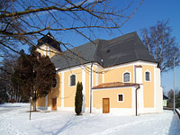 Horn kostel sv. Barbory - Zbeh (kostel) - Pohled na kostel - leden 2011