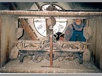 Evangelick kostel - Zbeh (kostel) - Stav hodinovho stroje ped rekonstrukc